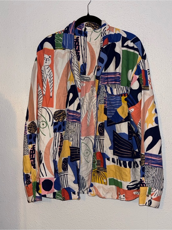 Anthropologie Tops - Anthropologie pj top Colorful Abstract Print Button-Up Shirt